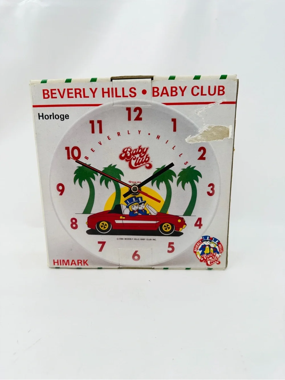 1986 Beverly Hills Baby Club Children’s Clock Himark Melamine Quartz Wall